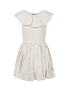 Abito per bambina Molo beige con ruches e design svasato 2S25E105 5410 MOLO 