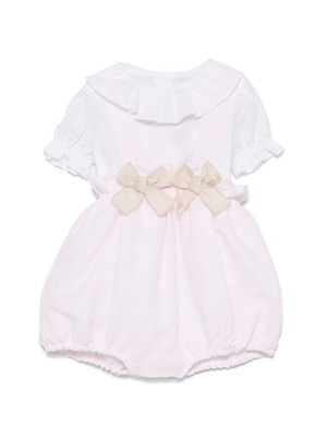 Set top e shorts per neonata La Stupenderia bianco con cinturini con bottone