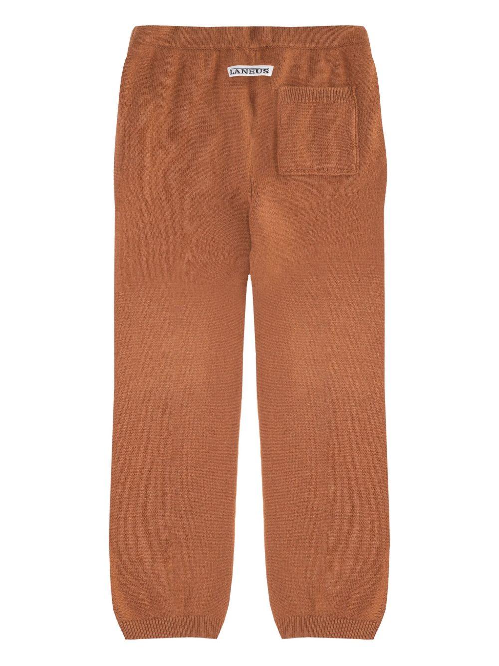 Pantaloni per bambino Laneus Kids marroni con chiusura a coulisse F5LKJUKT040 178 LANEUS 