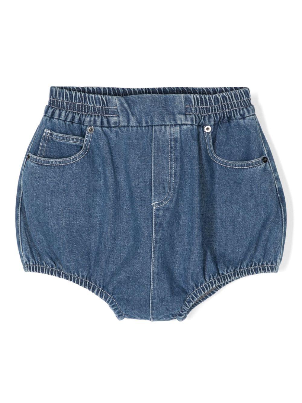 Shorts per bambina Doouod Kids in denim con ricamo DV6A59 Z1951 620 DOUUOD 