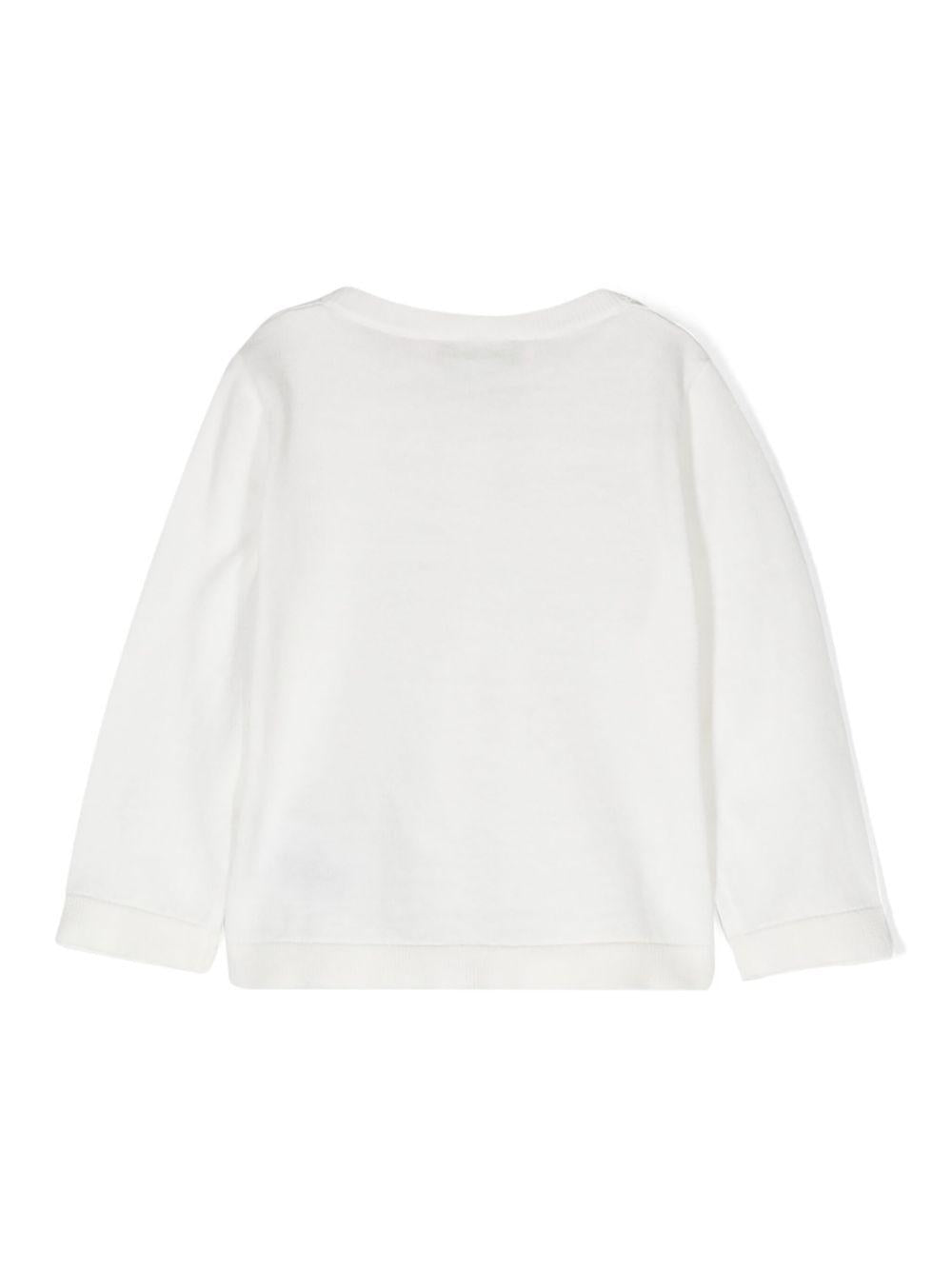 Cardigan per neonata Bonpoint bianco con logo ricamato PEBDA2557CA 102 BONPOINT 