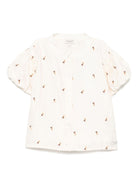 Camicia per bambina Donsje Ezrah beige con ricamo all-over 4095402 00003 DONSJE 