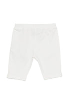 Leggins per neonata Moschino Kids bianchi con logo sul davanti MDP03JLBA00 10063 MOSCHINO KIDS 