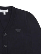 Cardigan per neonato Emporio Armani Kids blu navy con applicazione EB000446 AF15211 UB118 EMPORIO ARMANI KIDS 