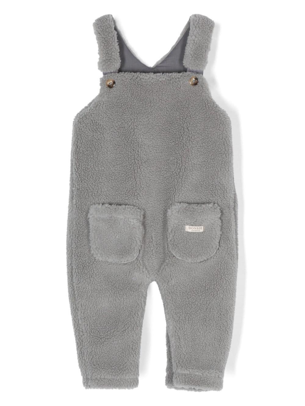 Salopette per neonati Donsje Malur grigio con design in finta pelliccia 4084800 00162 DONSJE 