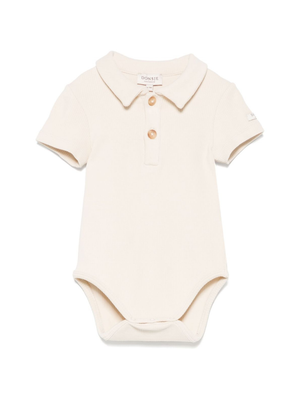 Body per neonata Donsje Moli beige con colletto stile polo