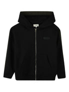 Felpa per bambino Lanvin Enfant nera con tasca a canguro N30298 09B LANVIN 