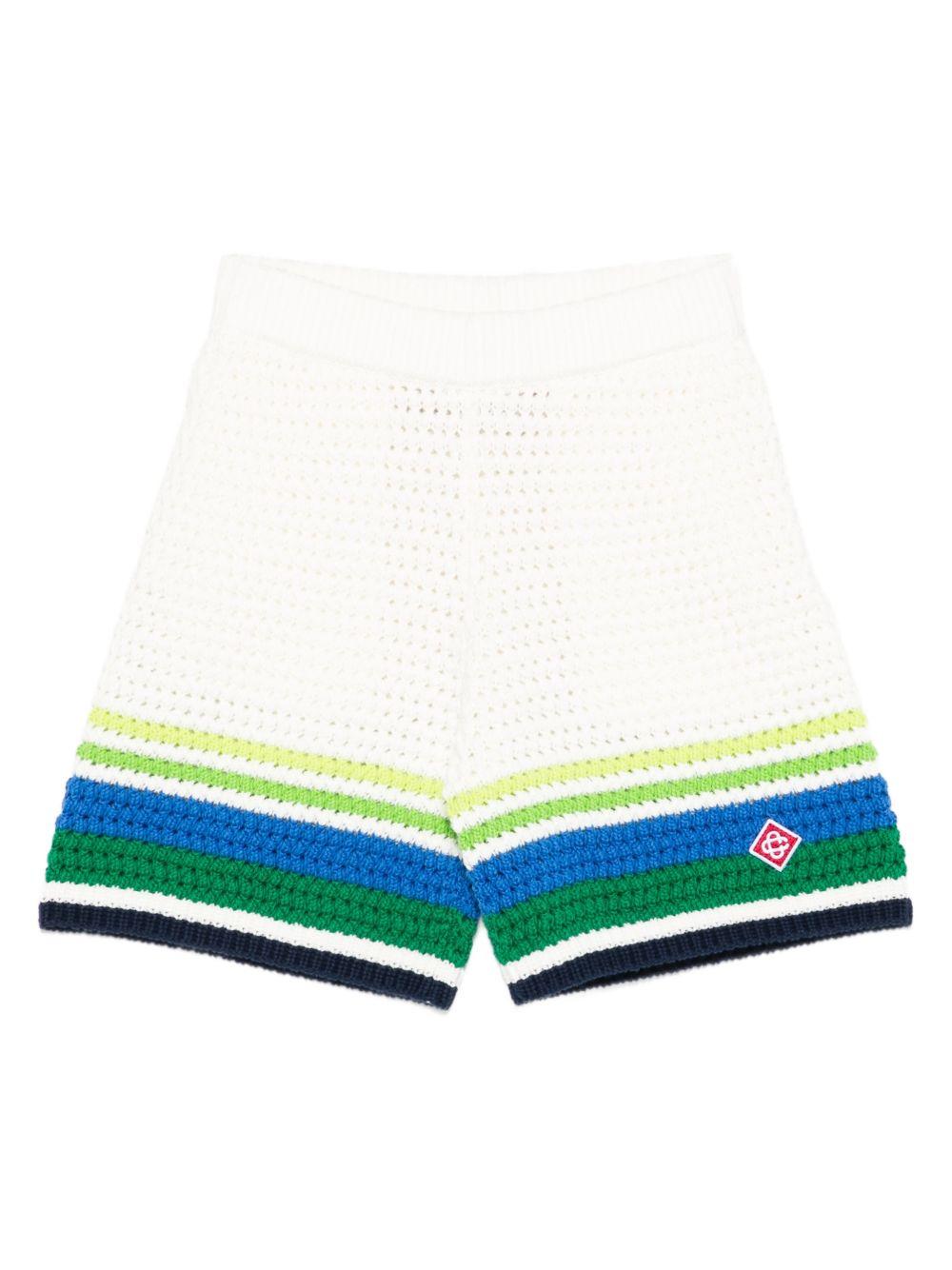 Shorts per bambino Casablanca Kids bianco con dettagli a strisce KSP26KW97202 TENNIS STRIPE CASABLANCA KIDS 