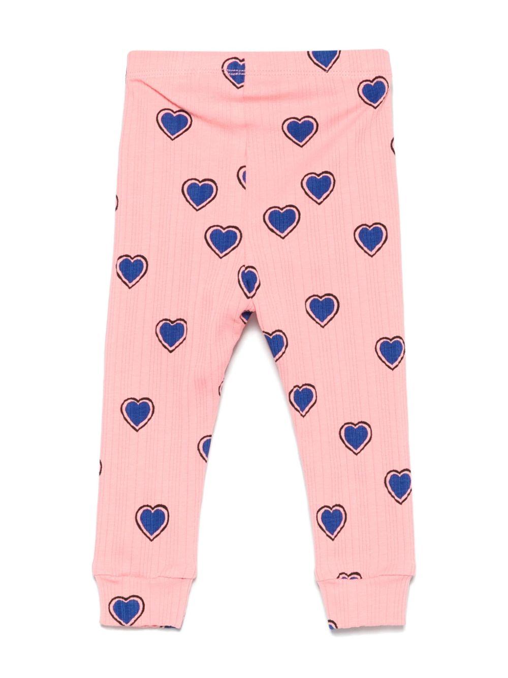 Leggings per neonata Mini Rodini rosa con motivo a cuori 2523012428NB PINK MINI RODINI 