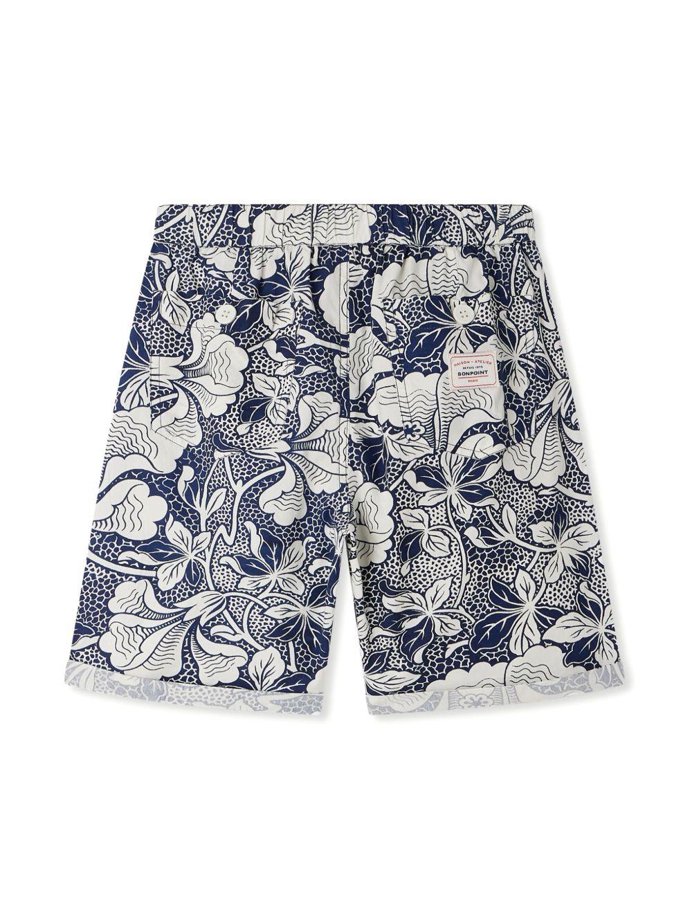 Shorts Erno per bambino Bonpoint blu con stampa fiori S05BBEW00017 515 BONPOINT 
