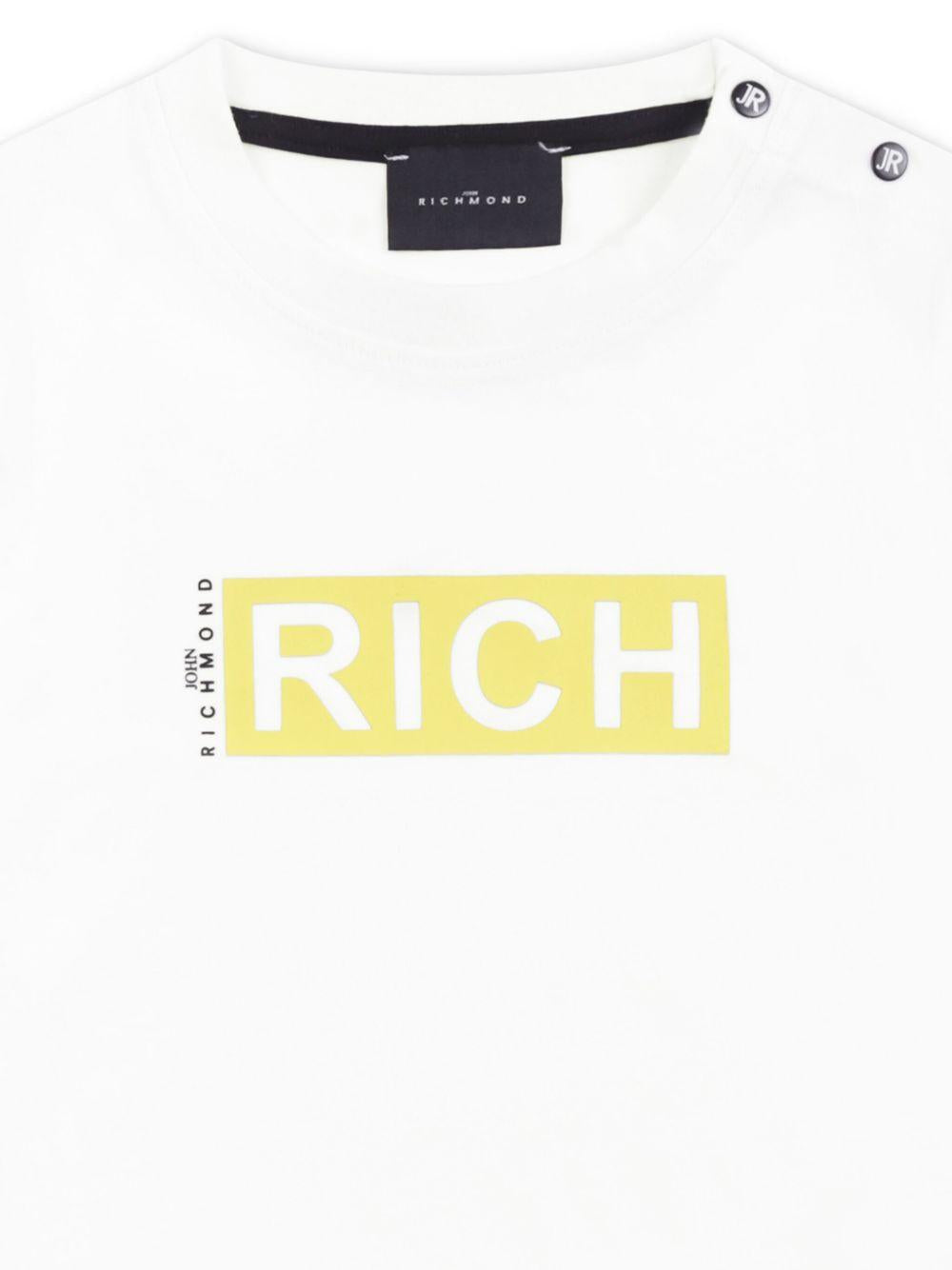 T-shirt per neonato John Richmond Junior bianco con logo RIP25072TS WHITE JOHN RICHMOND JUNIOR 