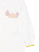 Pagliaccetto per neonata Gensami Kids bianco lavorato a maglia con bottoni TU-PEEKABOO-WE WHITE-PINK GENSAMI 