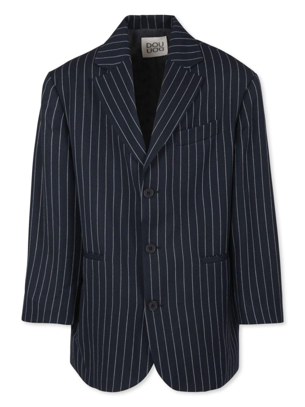 Blazer per bambino Douuod Kids blu con motivo a righe verticali DV2P04 Z2519 621AV DOUUOD 