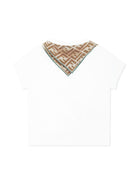 T-shirt per neonata Fendi Kids bianco con stampa foulard con monogramma BMI258 7AJ F0TU9 FENDI KIDS 