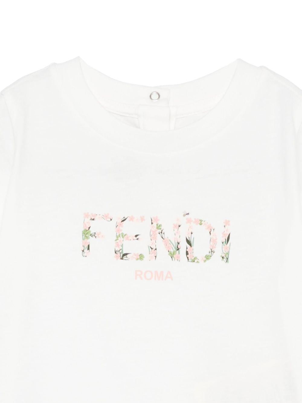 T-shirt per neonata Fendi Kids bianco con logo BFI167 7AJ F0TU9 FENDI KIDS 