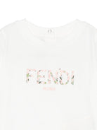 T-shirt per neonata Fendi Kids bianco con logo BFI167 7AJ F0TU9 FENDI KIDS 