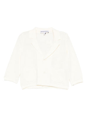 Blazer per neonato Emporio Armani Kids bianco a maniche lunghe