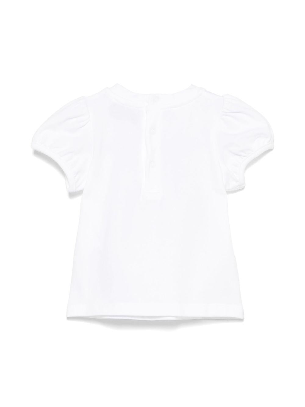 T-shirt con stampa Leo Teddy per neonato Moschino Kids bianco con chiusura posteriore MDM03KLBA00 10101 MOSCHINO KIDS 