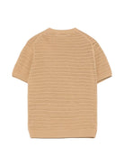 Maglietta lavorata a maglia per bambino Paolo Pecora Kids beige con orlo a coste PP3981 BEIGE PAOLO PECORA KIDS 