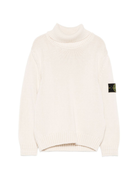 Maglione per bambino Stone Island Junior bianco con collo alto K2S165100018S01A2 V0099 STONE ISLAND JUNIOR 