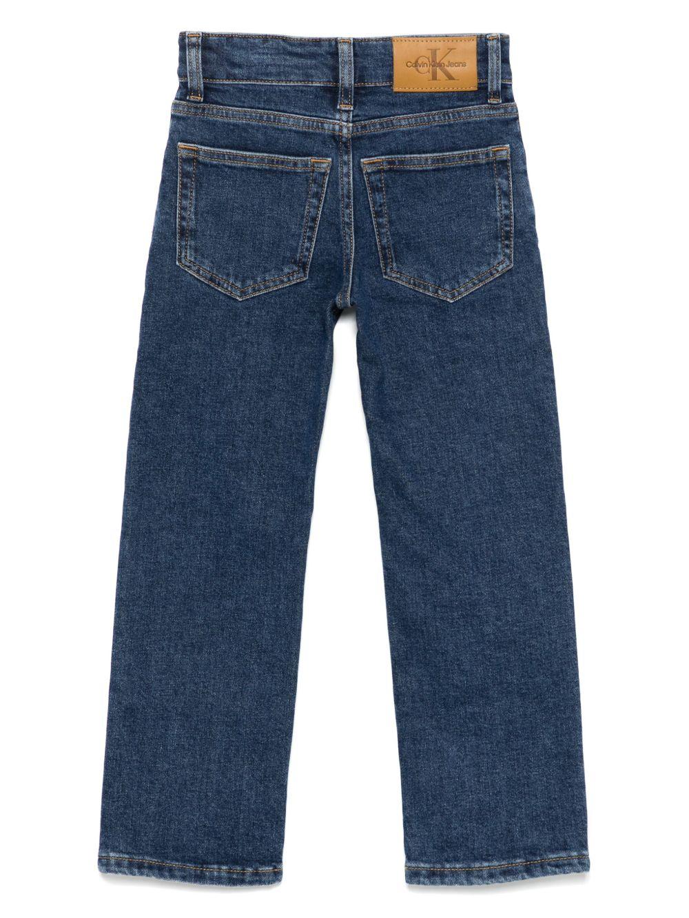Jeans per bambino Calvin Klein Kids in denim con design a cinque tasche IB0IB02301 1AA CALVIN KLEIN KIDS 