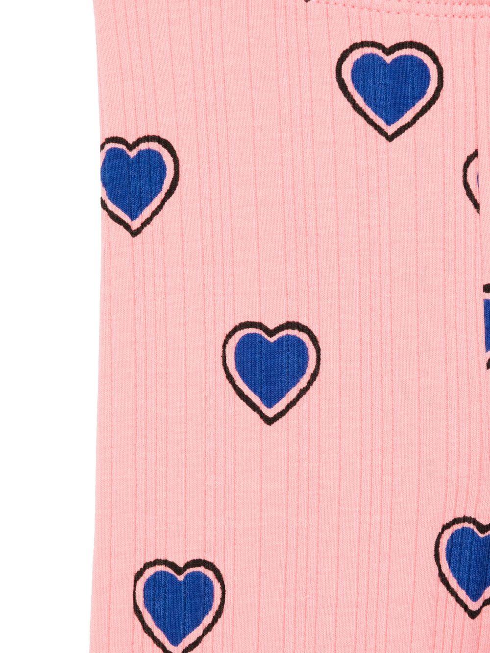 Leggings per neonata Mini Rodini rosa con motivo a cuori 2523012428NB PINK MINI RODINI 