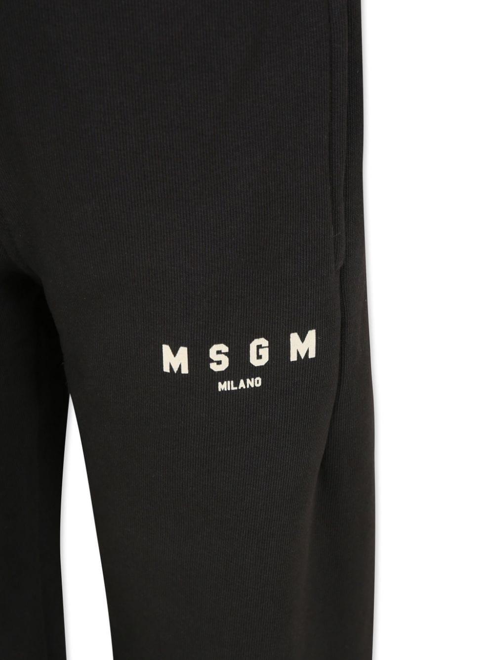 Pantaloni sportivi neri per bambino con stampa logo MSGM Kids F4MSJUFP177 103 MSGM KIDS 