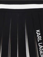 Minigonna plissè per bambina Karl Lagerfeld Kids nera con righe bianche a contrasto Z30589 M41 KARL LAGERFELD KIDS 