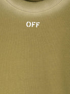 Felpa Off Stamp CL per bambino Off-White Kids verde con effetto sbiadito OBBA001F24FLE001 5401 OFF WHITE KIDS 