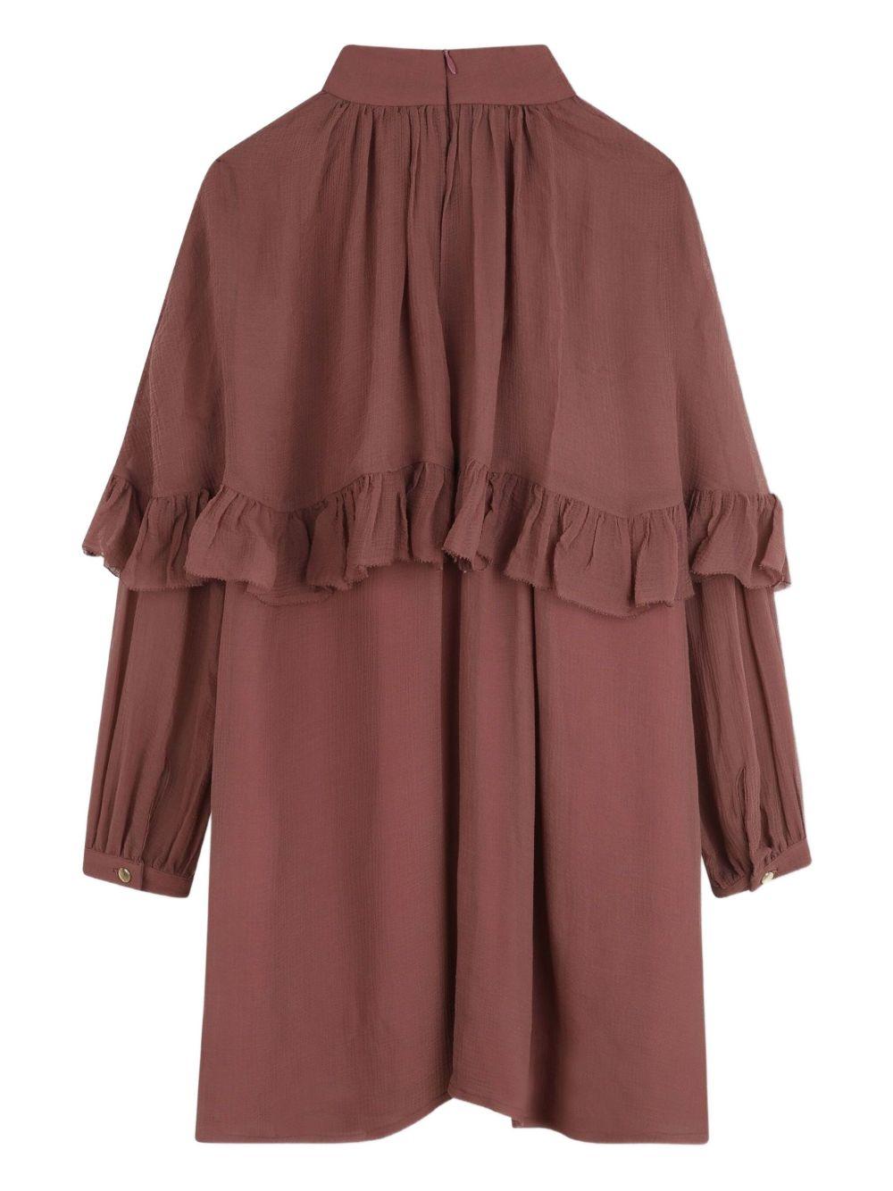 Abito per bambina Chloé Kids rosa con dettaglio ruches C20614 47N CHLOE' KIDS 