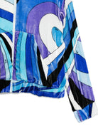 Felpa per bambina Emilio Pucci Junior blu con motivo a onde PX4A90 V0171 101BL EMILIO PUCCI JUNIOR 