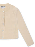 Cardigan Giselle per bambina Molo beige con bottoni in madreperla 2S25K302 5410 MOLO 