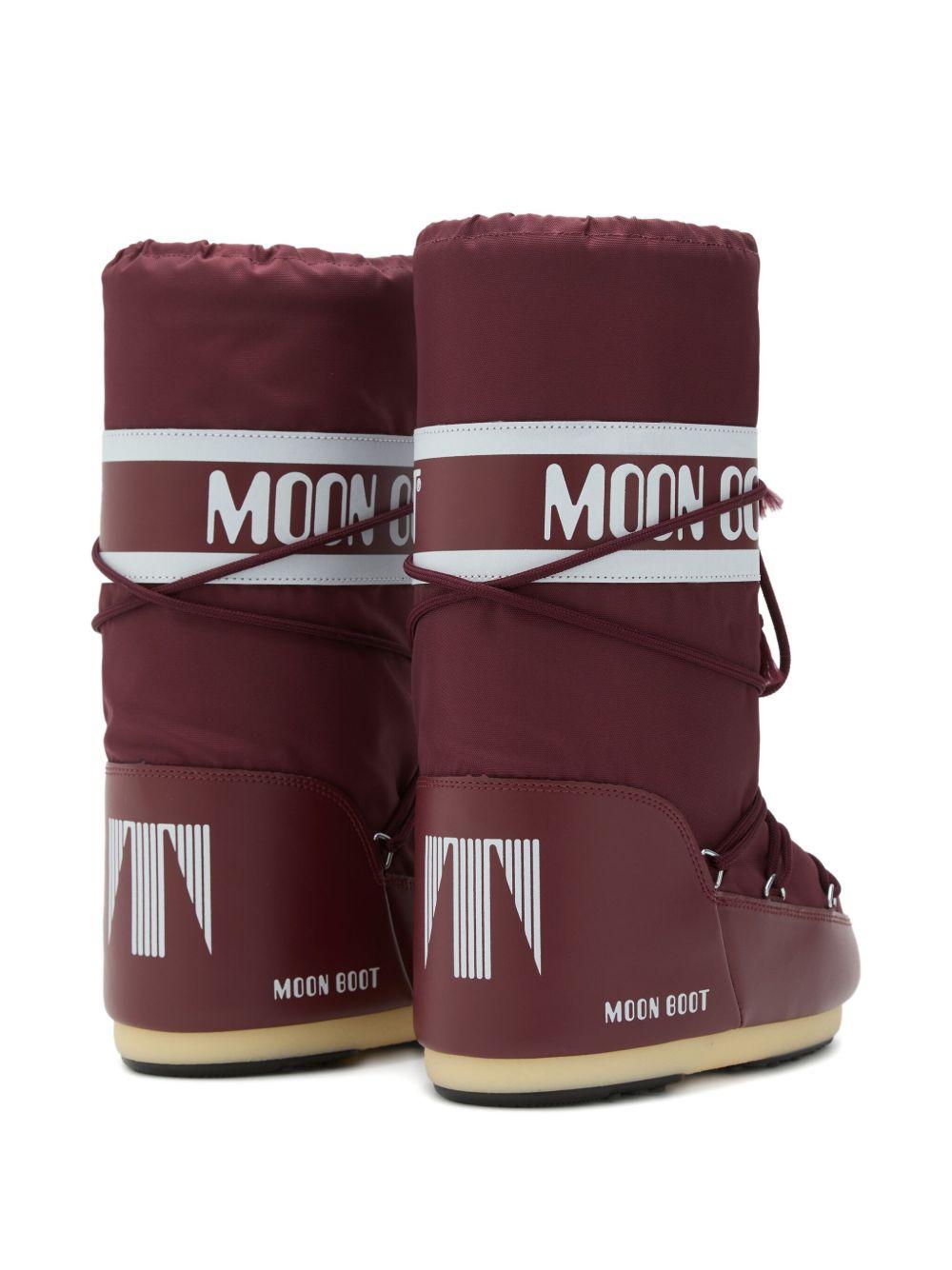 Stivali da neve Icon per bambini Moon Boot Kids rossi con fascia con logo 80D1400440 D013 MOON BOOT 
