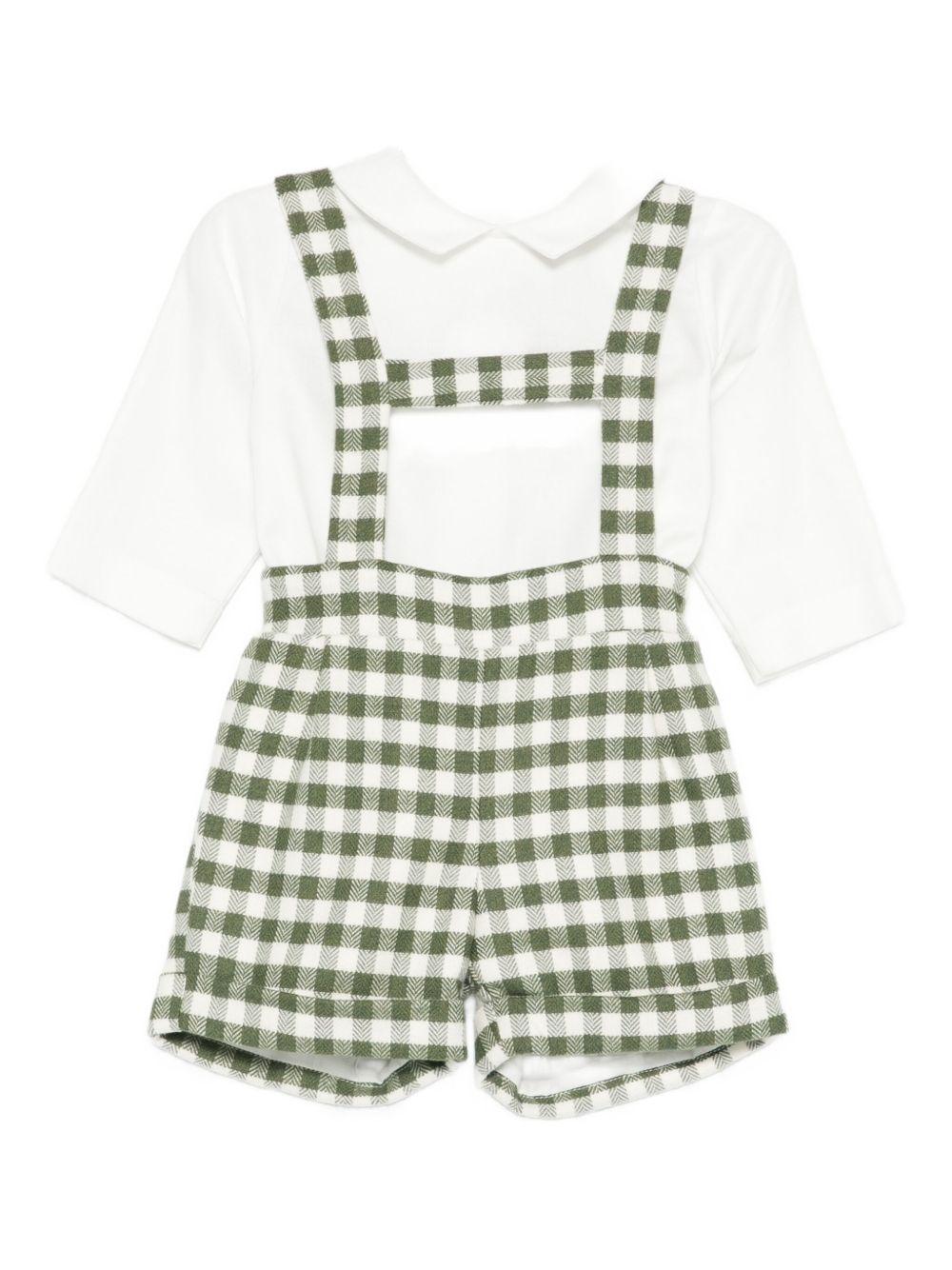Set camicia e salopette per neonato La Stupenderia multicolore con motivo a quadri 1TBCT15 Y07B01 LA STUPENDERIA 