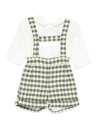 Set camicia e salopette per neonato La Stupenderia multicolore con motivo a quadri 1TBCT15 Y07B01 LA STUPENDERIA 