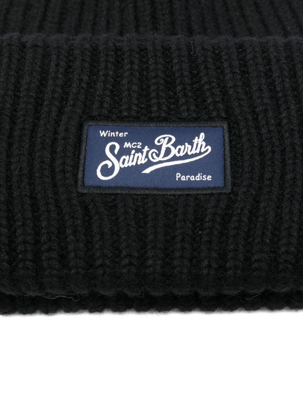Berretto per bambino MC2 Saint Barth Kids nero con toppa con logo BRR0001 02298I MC2 ST. BARTH KIDS 
