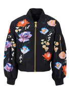 Bomber Hedia per bambina Molo nero con fantasia floreale 5W25M401 9633 MOLO 