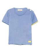 T-shirt per neonata Gensami kids azzurro in maglia GIR01-B-SOFT OCEAN BLUE GENSAMI 