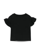 T-shirt con stampa Teddy Bear per neonata Moschino Kids nero con orlo dritto MDM03JLBA00 60100 MOSCHINO KIDS 