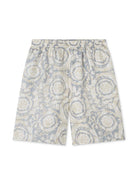 Shorts per bambino Versace Kids grigio con stampa barocca 10182681A11195 5E340 VERSACE KIDS 
