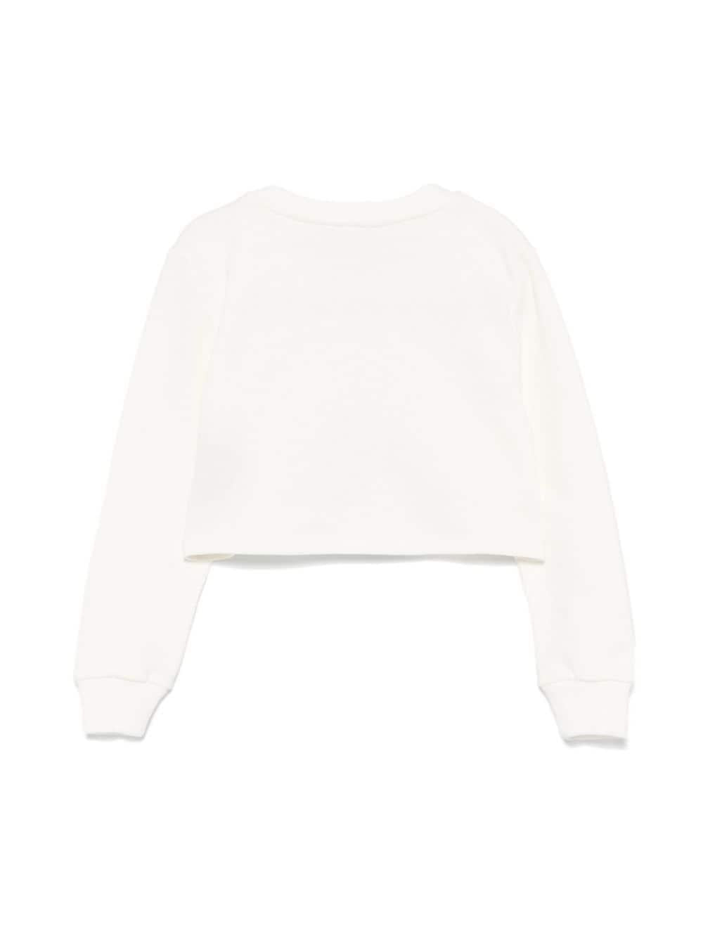 Felpa con strass per bambina John Richmond Junior bianca con dettaglio borchiato RGA24149FE OFF-WHITE JOHN RICHMOND JUNIOR 