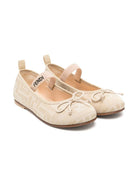 Ballerine per bambina Fendi Kids beige con motivo FF JFR376 AOTC F1R7I FENDI KIDS 