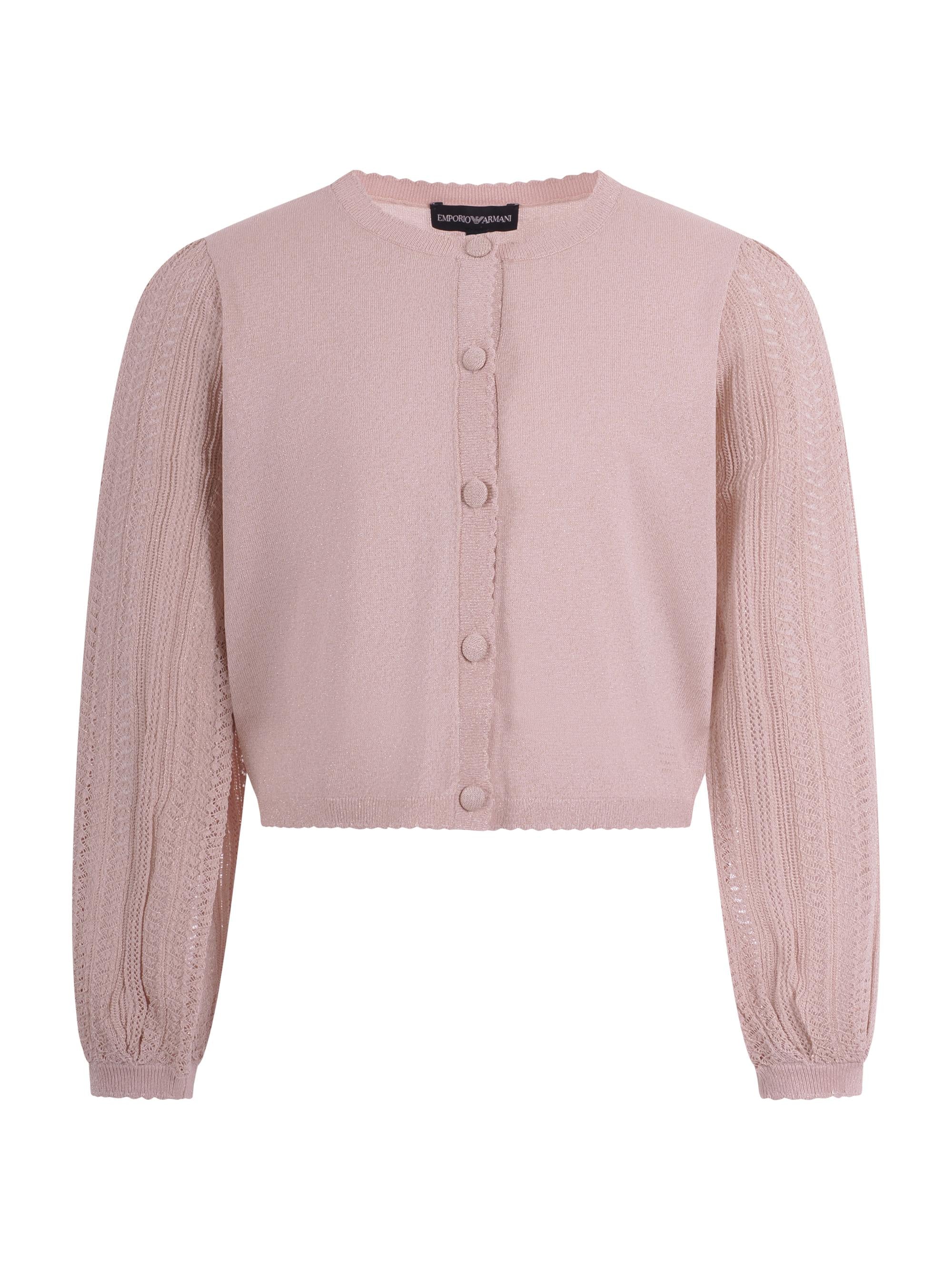 Maglione per bambina Emporio Armani Kids rosa con dettagli ricamati EG000777 AF22791 U4013 EMPORIO ARMANI KIDS 