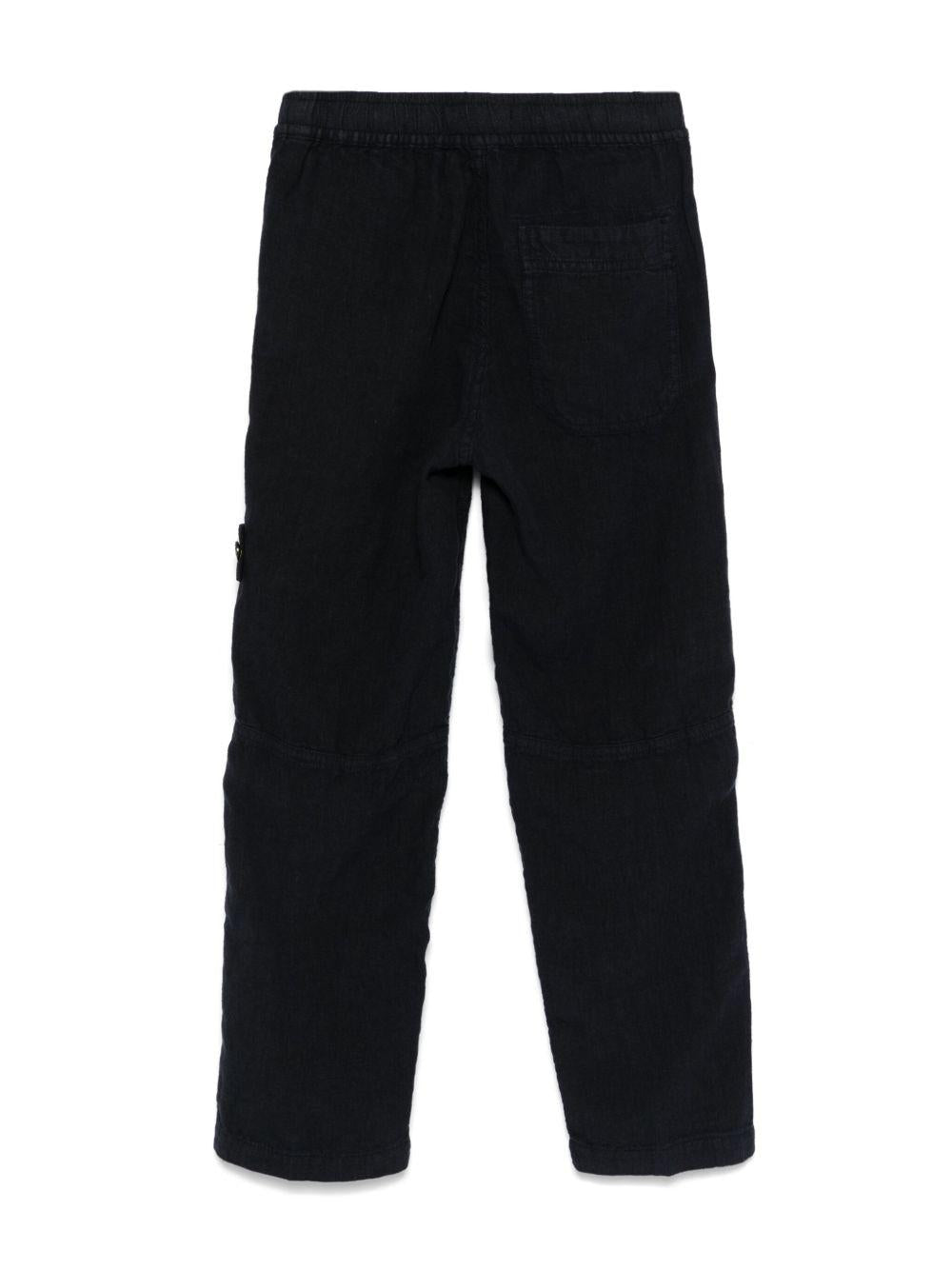 Pantaloni per bambino Stone Island Junior blu con applicazione Compass K1S163100002S0145 V0020 STONE ISLAND JUNIOR 