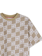 T-shirt per bambino Hugo Kids beige con motivo a quadri G01022 23B Hugo 
