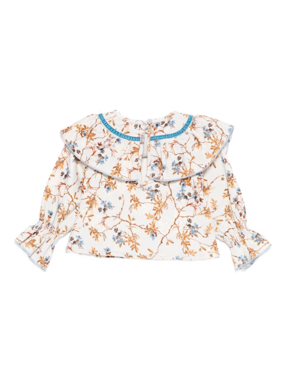 Camicia per neonata A'lapage écru con stampa floreale AL27BNB CELESTE A'LAPAGE 