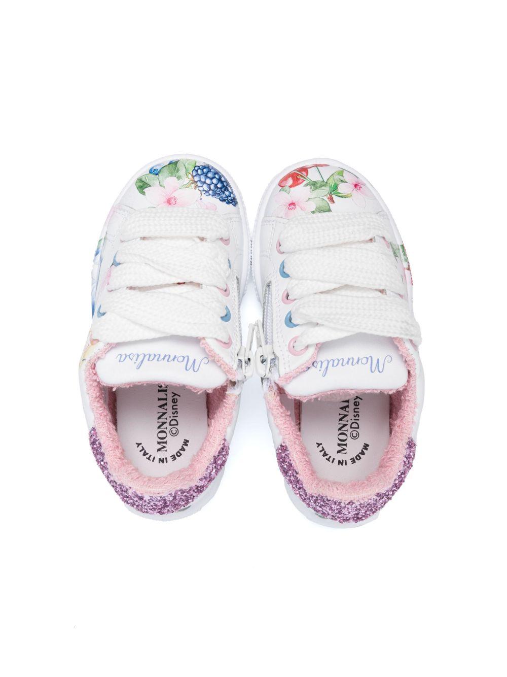 Sneakers per bambina Monnalisa bianco con stampa Alice Monnalisa x Disney 8CE020 5727 9052 MONNALISA 