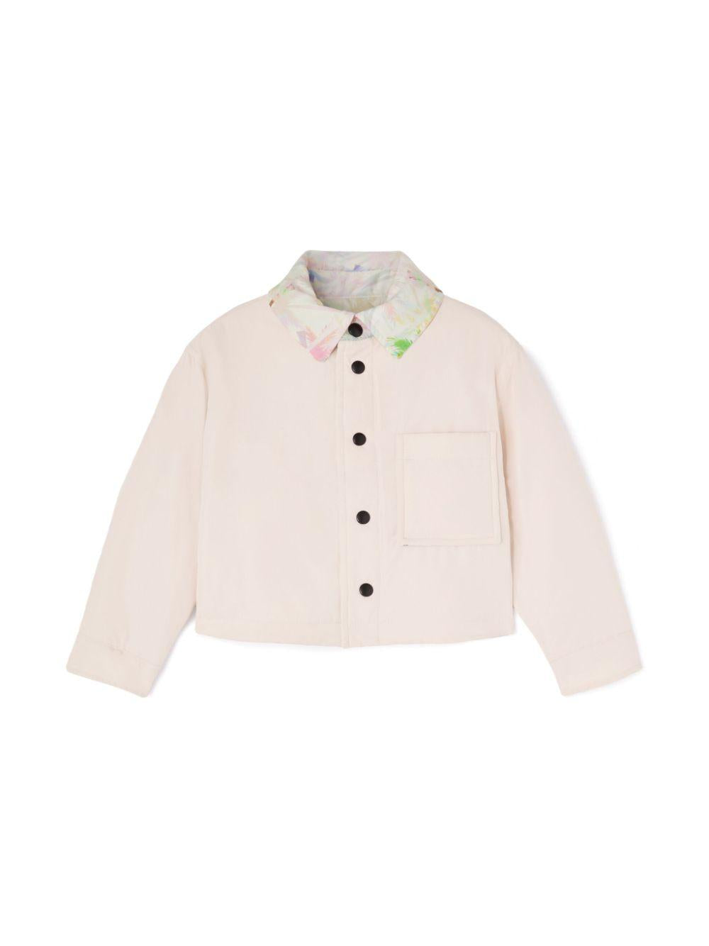 Piumino reversibile con stampa per bambina Palm Angels Kids bianco tasca frontale applicata PGES003S25FAB001 043B PALM ANGELS KIDS 