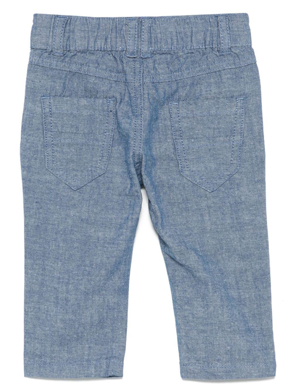Pantaloni per neonato Trussardi Junior blu con vita elasticizzata e design a cinque tasche TIP25032JE DENIM BLUE MEDIUM TRUSSARDI JUNIOR 