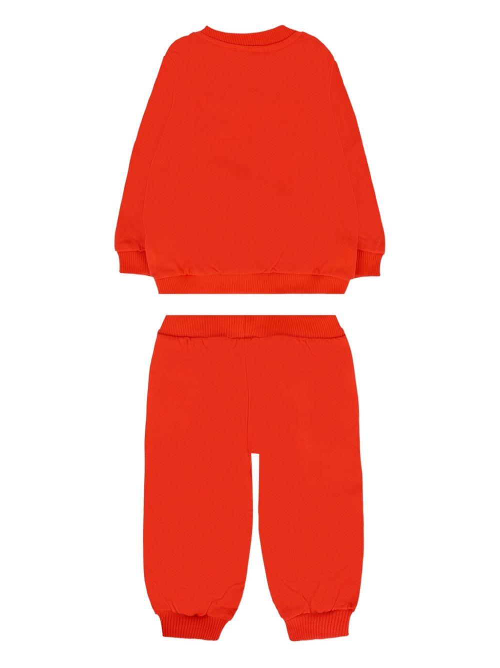 Tuta sportiva per neonato Moschino Kids rosso con stampa Teddy MMK05ELCA40 50109 MOSCHINO KIDS 